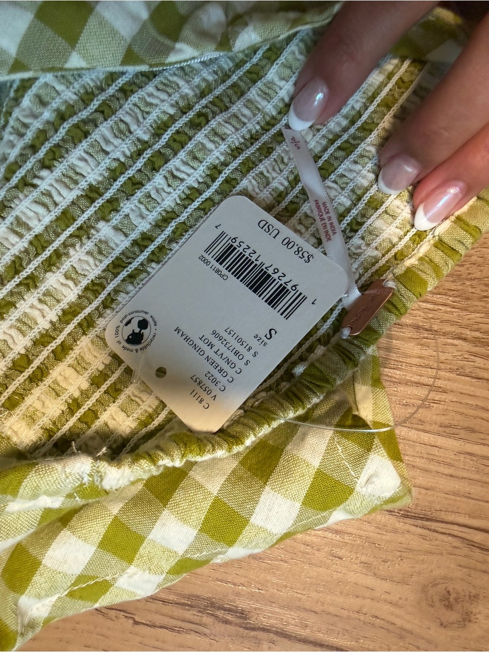 Free People Gingham Strapless Bustier Tank - Picture 3 of 3
